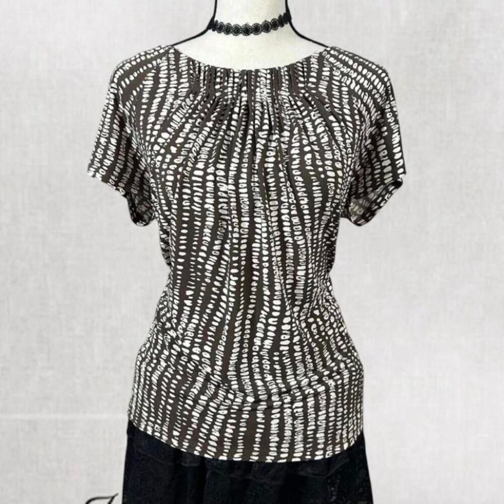 Gothic Boho Abstract Black and White Blouse